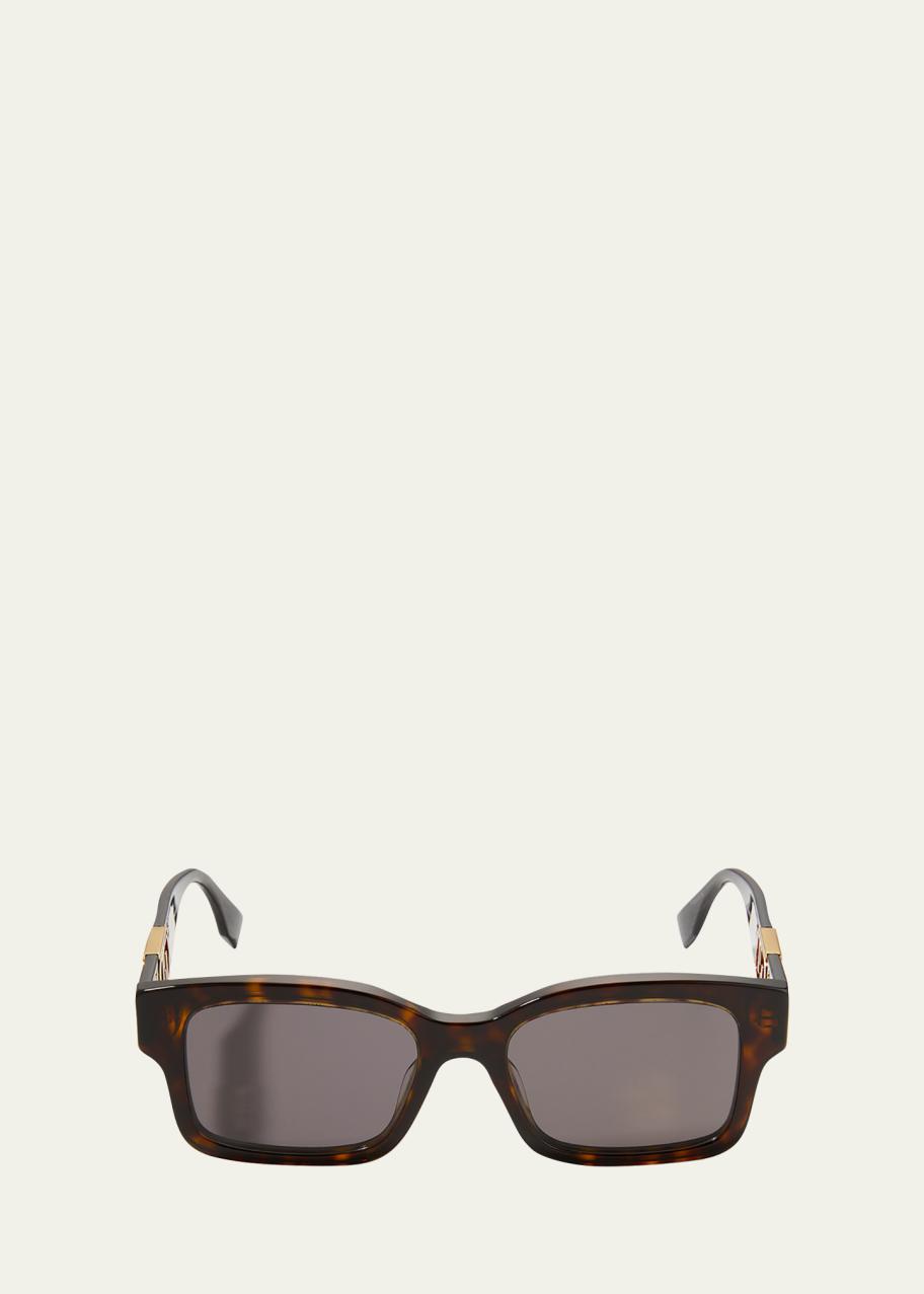 Fendi Men's Gold-Tone FF-Logo Rectangle Sunglasses - Bergdorf Goodman