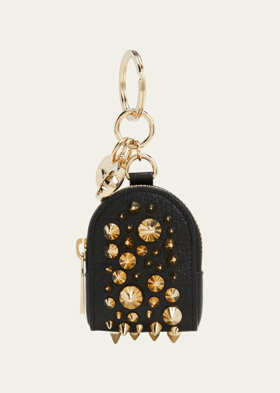 Men s Spike Leather AirPods Case Keyring
