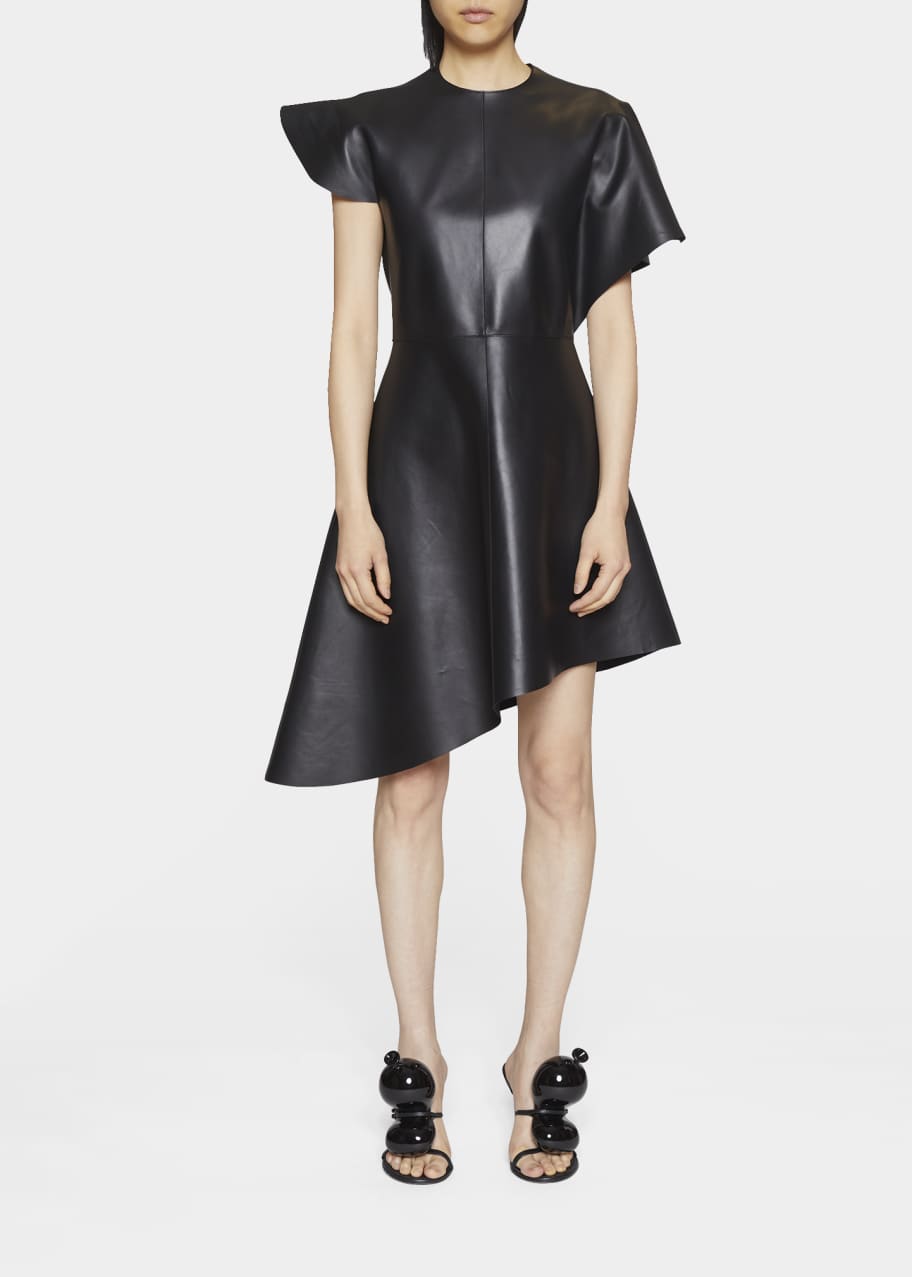 Loewe Lambskin Leather Asymmetric Dress