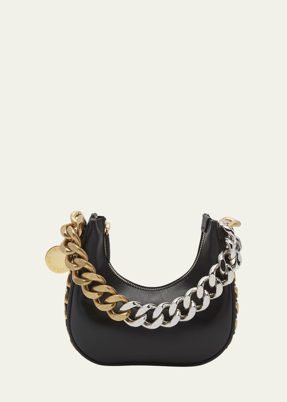 Two tone chain shop top handle bag