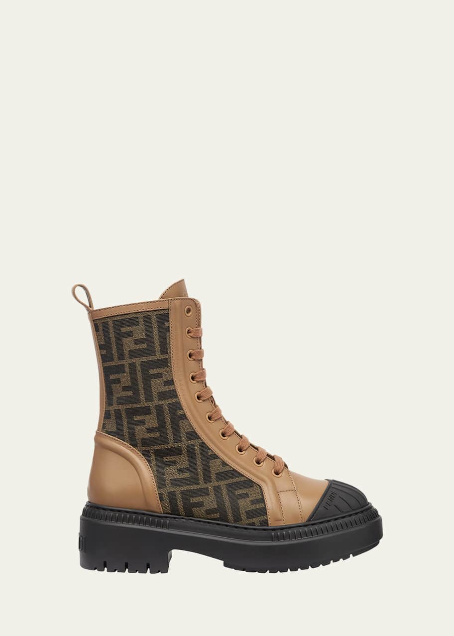 Image 1 of 1: Domino FF Lace-Up Biker Booties