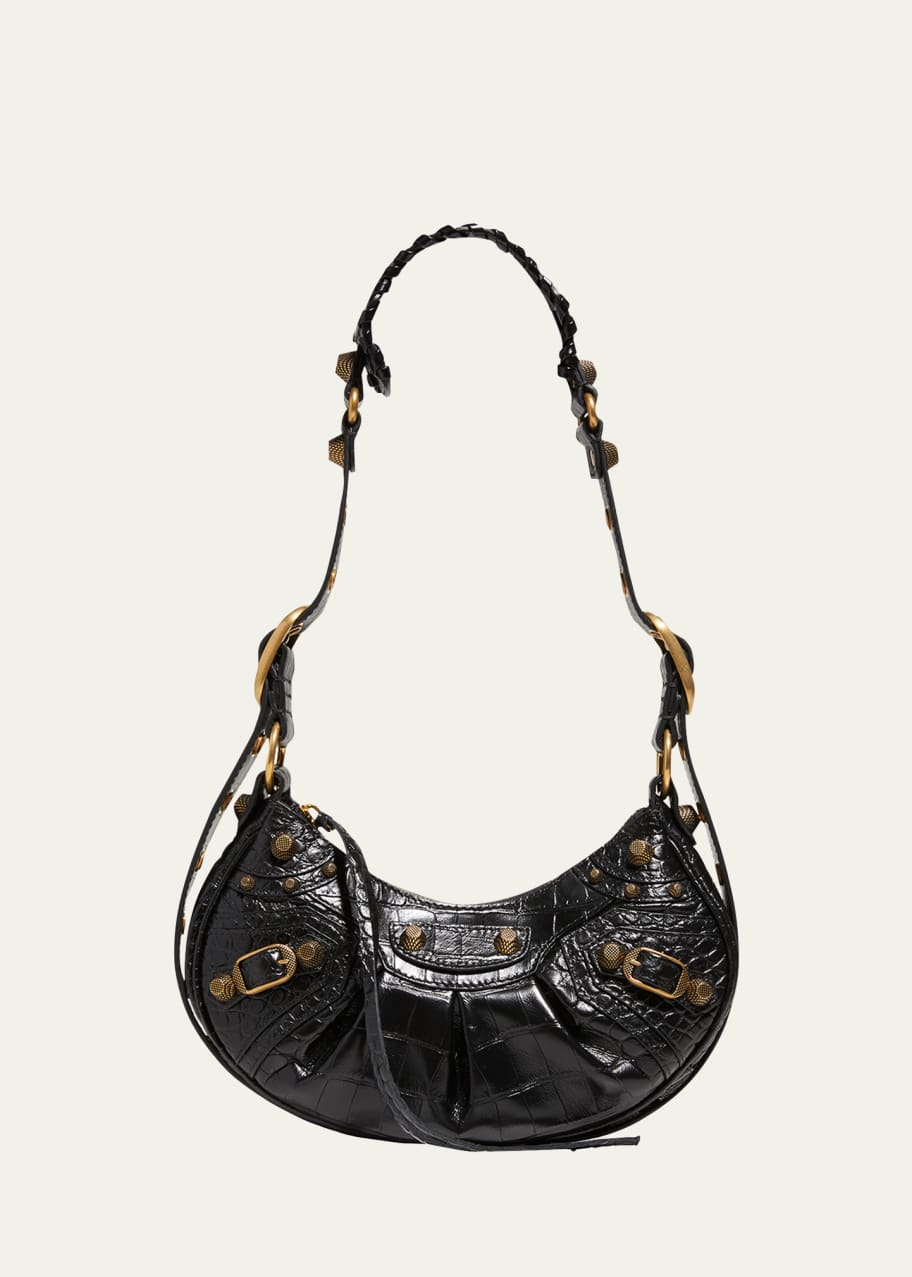 Balenciaga Le Cagole XS Croc-Embossed Shoulder Bag - Bergdorf Goodman
