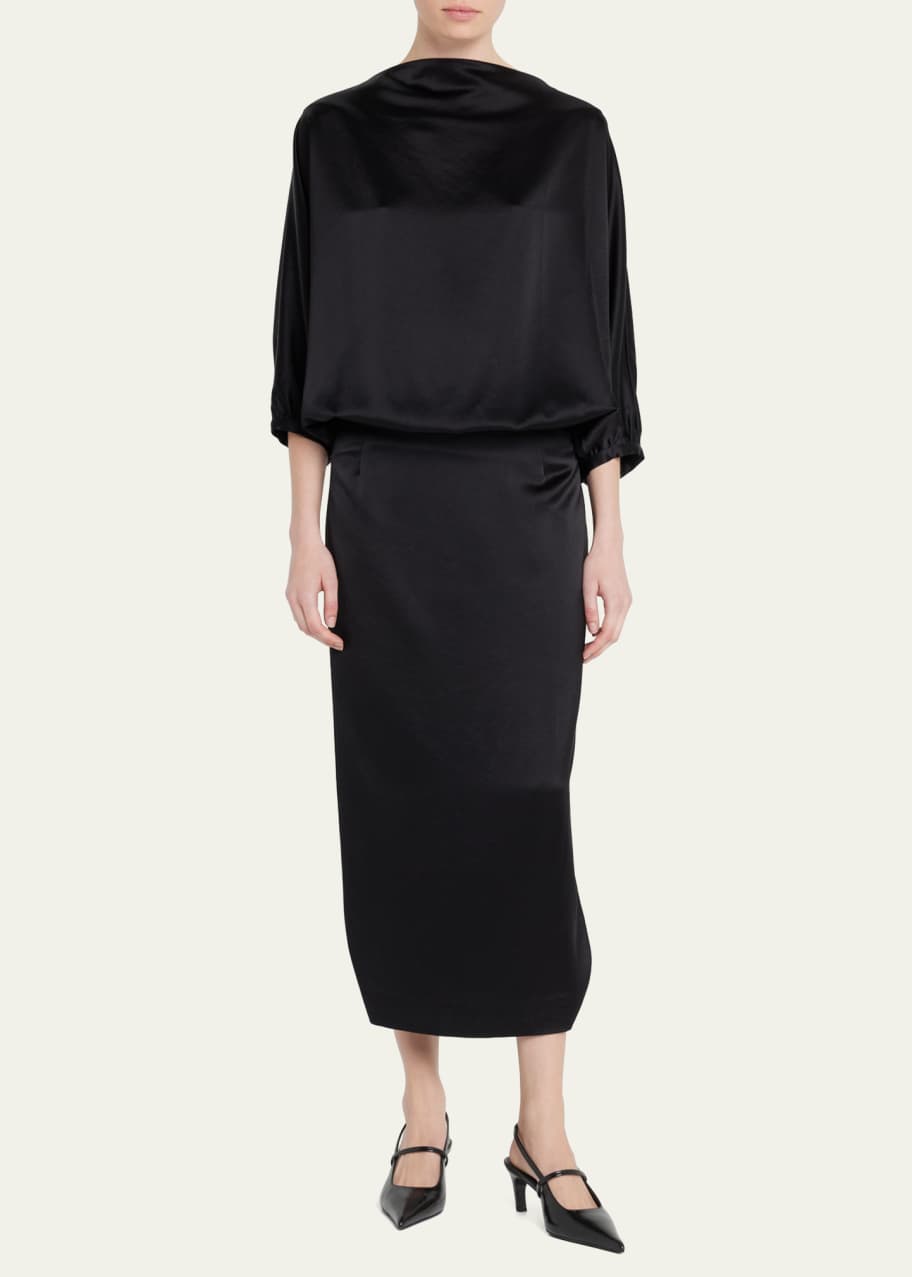 knee length dresses for ladies Draped Jersey Dress by TOTEME