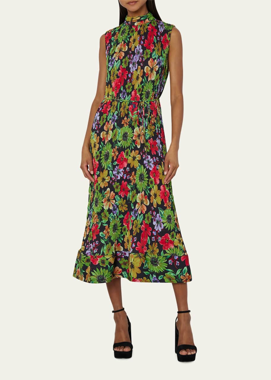 strapless open back dress Haddy Pleated Midi Dress in Ecru main image 1