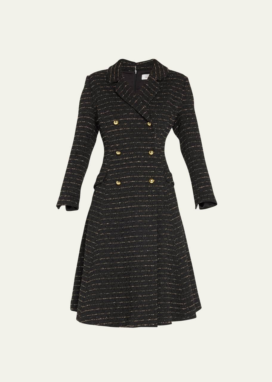 Rickie Freeman for Teri Jon Double Breasted Twill Coat Dress Bergdorf Goodman