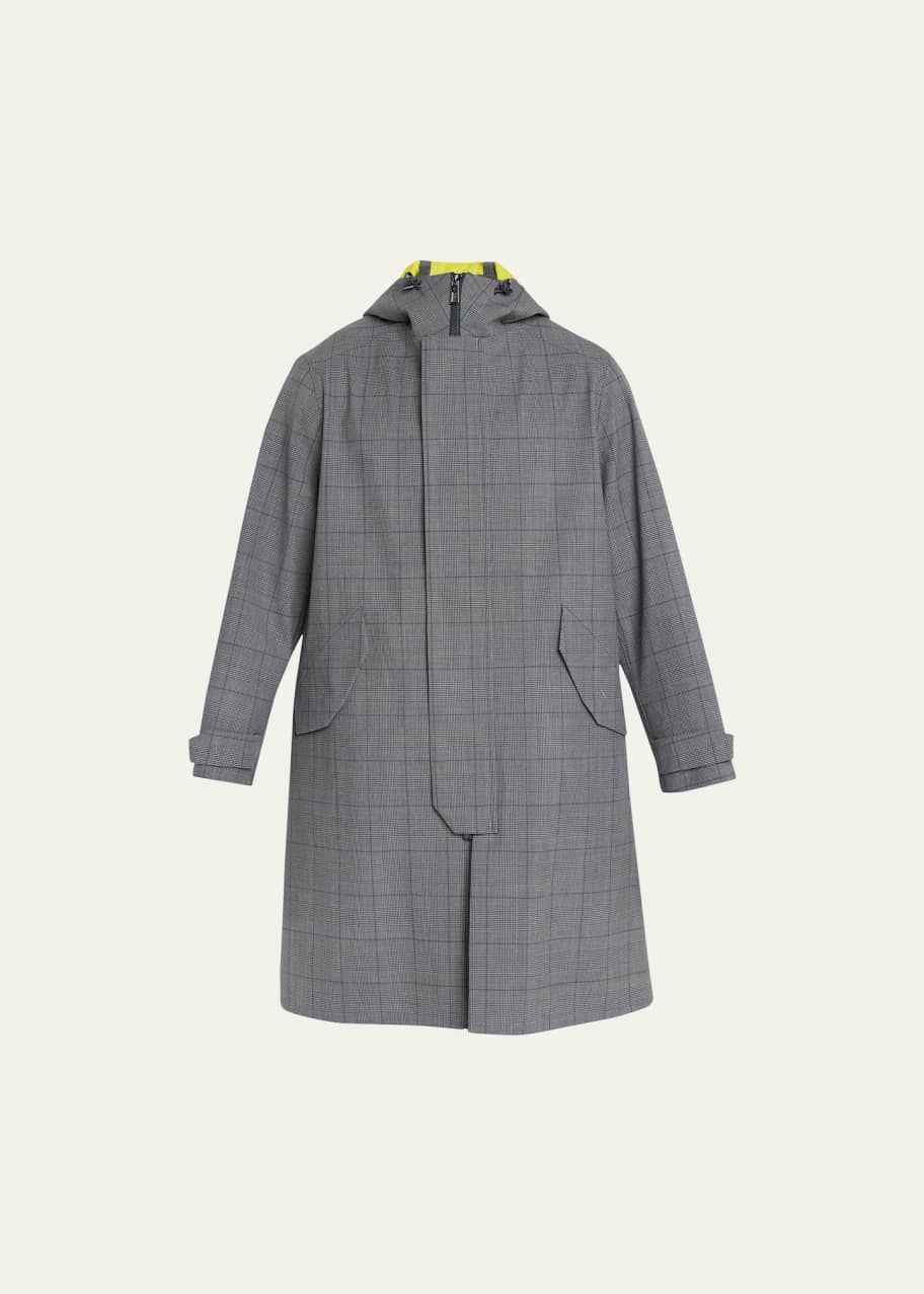 Loro Piana Men's Tilman Plaid-Print Hooded Parka - Bergdorf Goodman