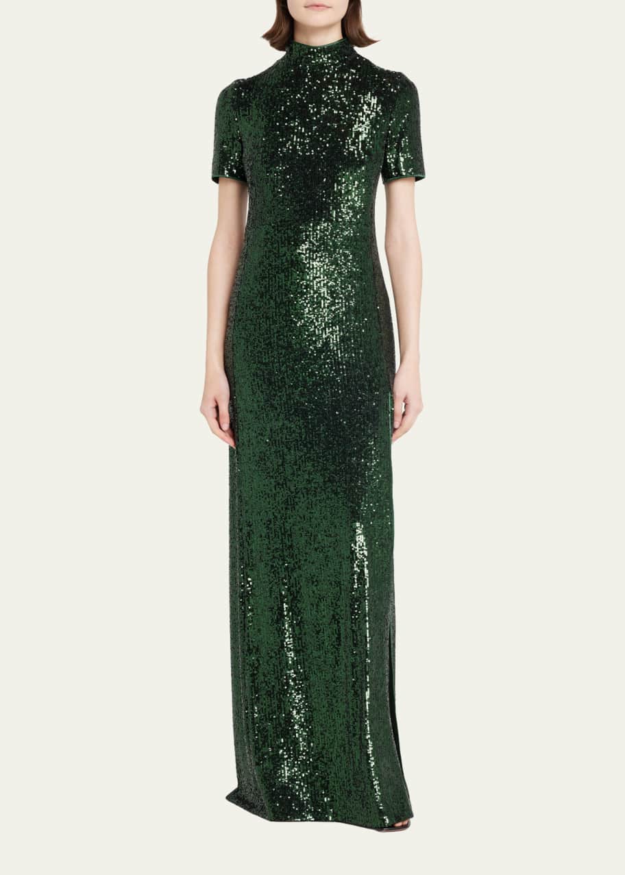 sachin and babi light blue dress Emerald Green Sequin Dresses