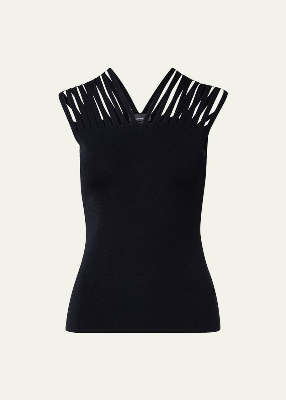 Akris Shoulder-Tape Fitted Knit Tank Top - Bergdorf Goodman