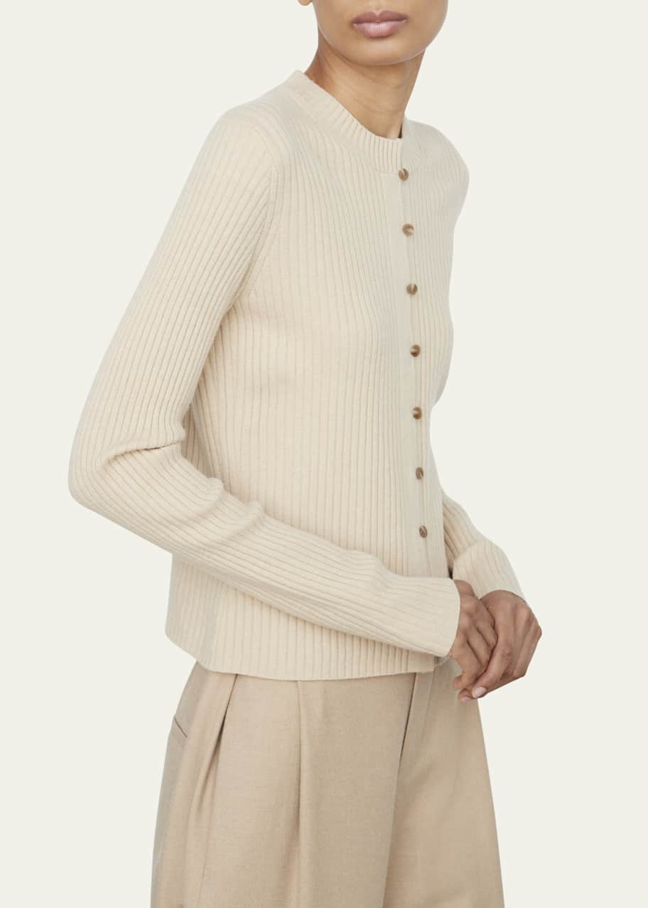 Vince ribbed button cardigan top