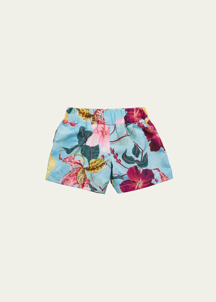 PatBO Boy s Hibiscus Print Swim Trunks Size Newborn 18M