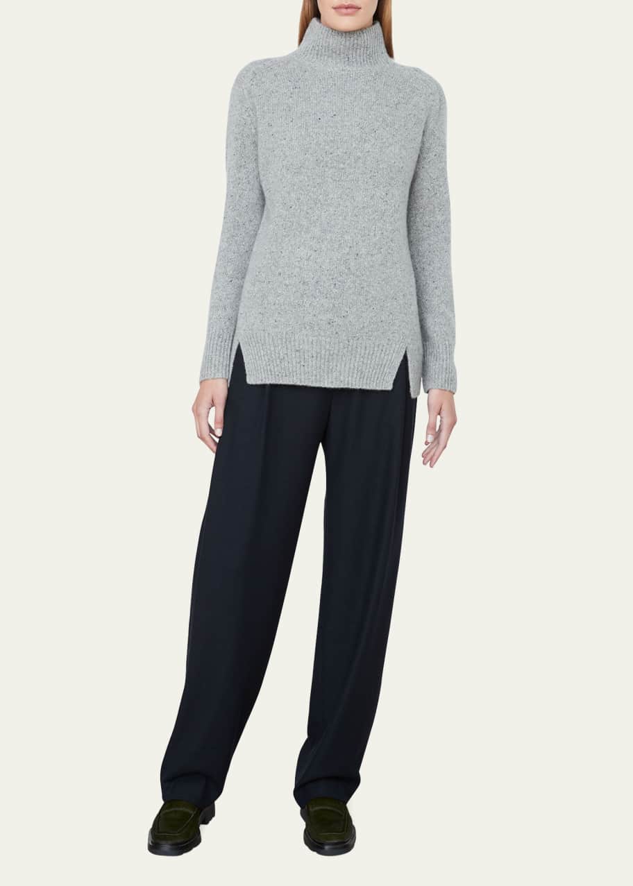 Vince Donegal Cashmere SideSlit Turtleneck Sweater Bergdorf Goodman