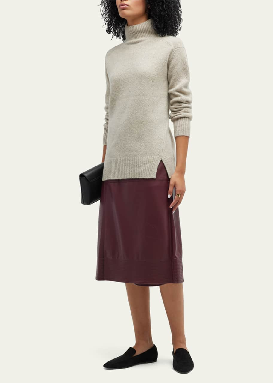 Vince Donegal Cashmere Side-Slit Turtleneck Sweater - Bergdorf Goodman