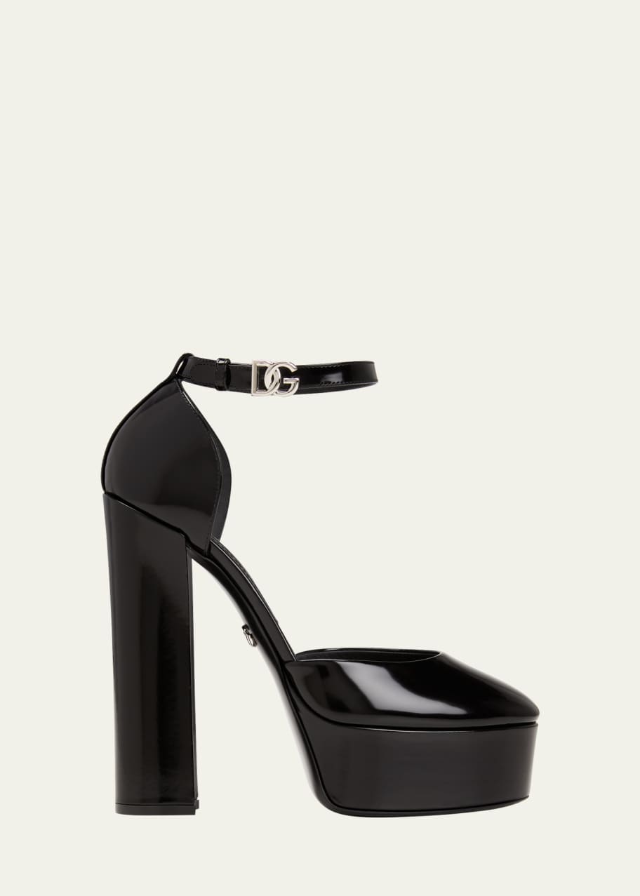 Dolce&Gabbana Patent Ankle-Strap Platform Pumps - Bergdorf Goodman