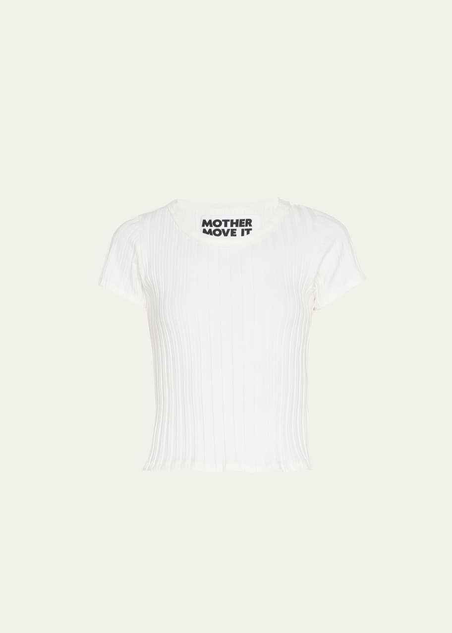 MOTHER The Itty Bitty Tee Ribbed Scoop-Neck Tee - Bergdorf Goodman