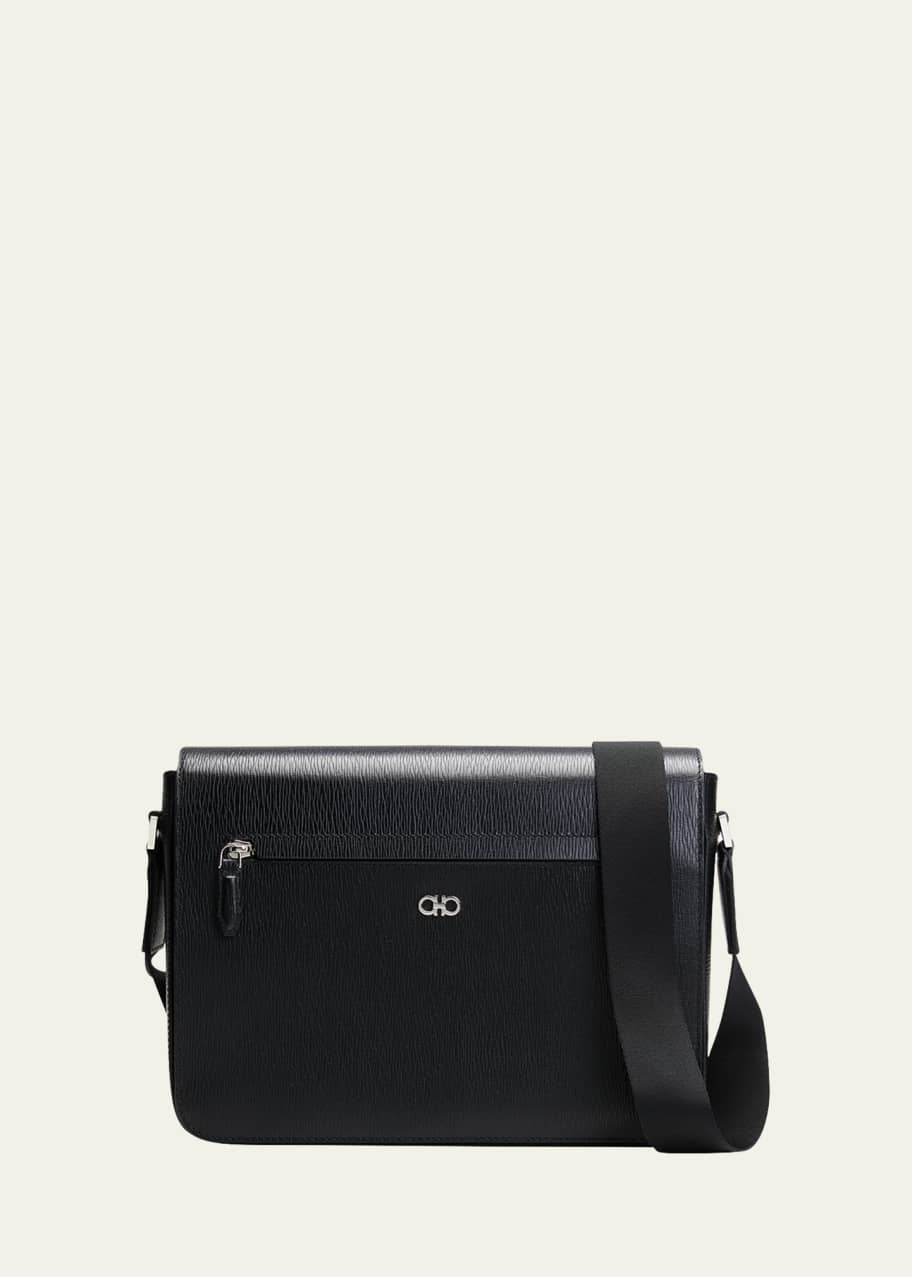 【FERRAGAMO】MESSENGER BAG Embossed Gancini messenger bag - Men | Ferragamo