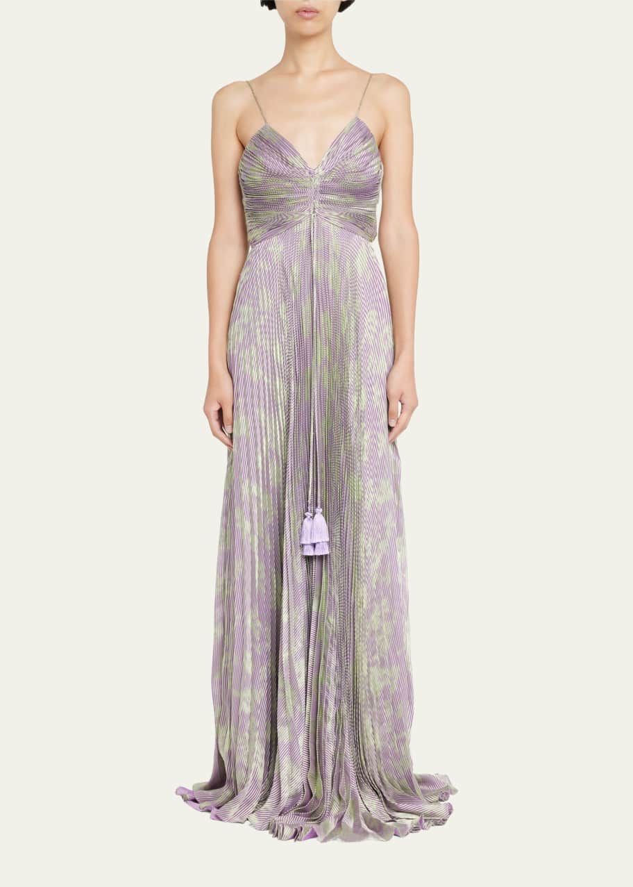 chinese dress ladies Blue Floral Mesh Devore Maxi Dress – Rare London main image 1