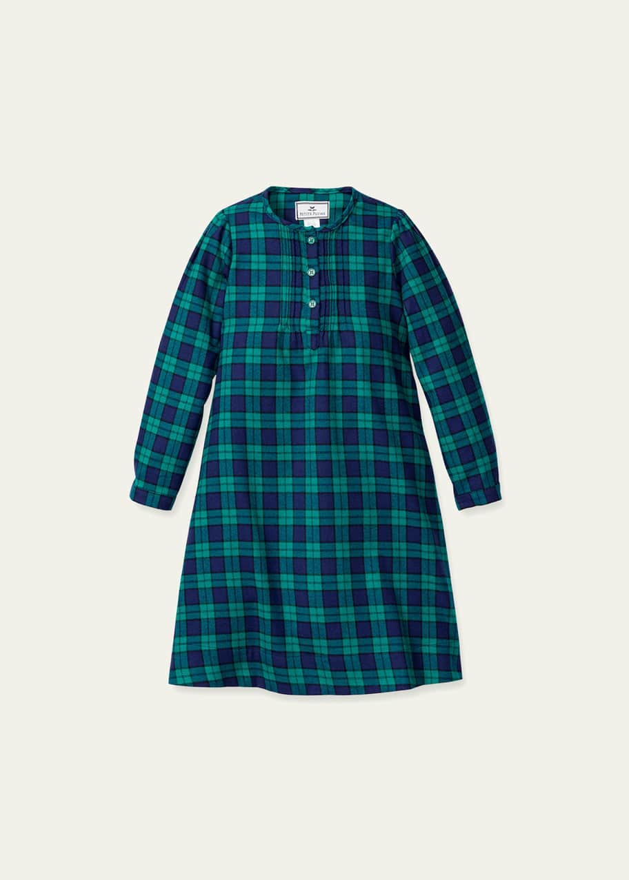 Image 1 of 1: Girl's Beatrice Highland Tartan Nightgown, Size 6M-14