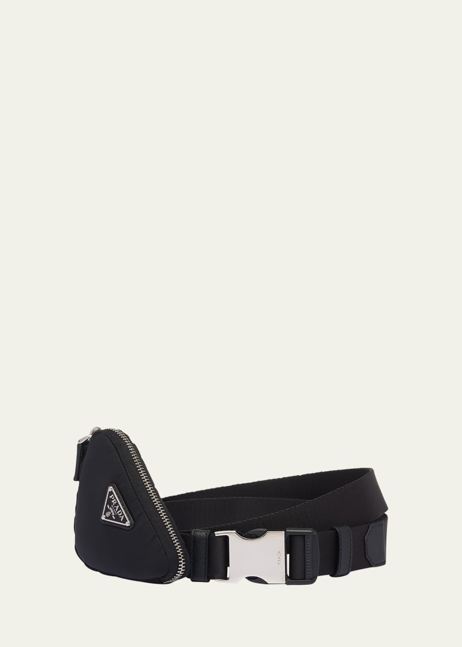 Prada Men's Nastro Nylon Belt w/ Zip Pouch - Bergdorf Goodman