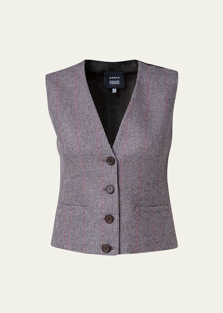 Image 1 of 1: Ottila Plaid Cashmere Vest