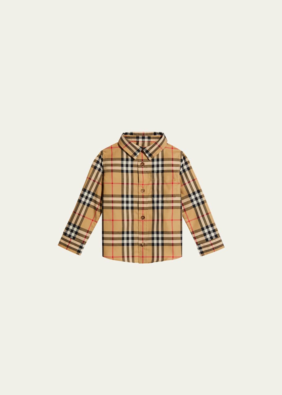 Image 1 of 1: Boy's Owen Vintage Check Long-Sleeve Shirt, Size 6M-2