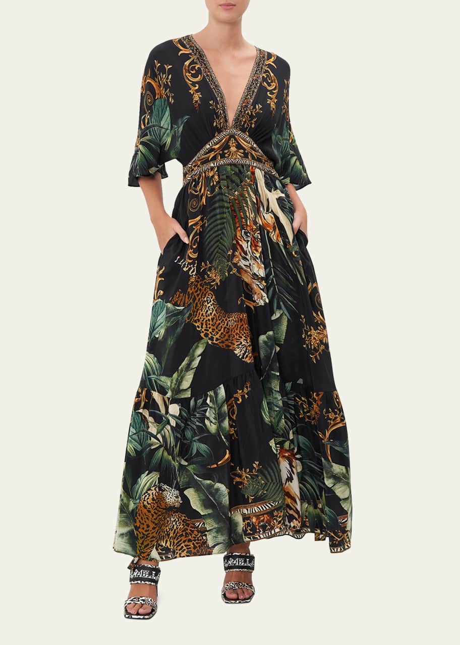 cheap gold maxi dress Jenny Hand Embellished Maxi Dress - Gold