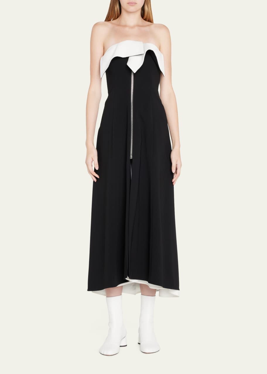 Proenza Schouler Strapless Zip-Front Matte Crepe Maxi Dress - Bergdorf  Goodman