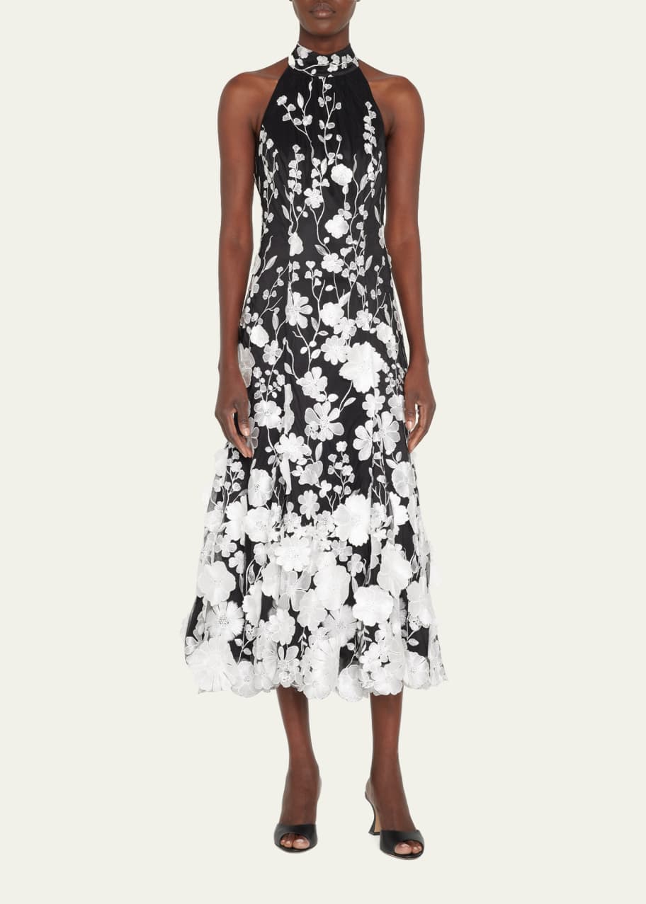 sachin and babi light blue dress Milly Anna Grand Fleur Floral-Embroidered Maxi Dress main image 1