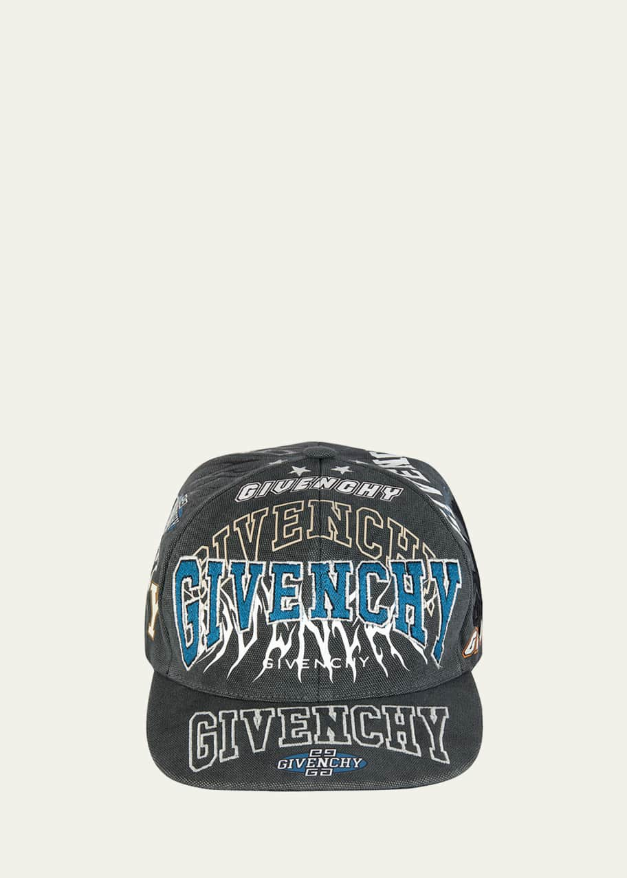 Givenchy Men's Mixed-Logo Flat Brim Baseball Cap - Bergdorf Goodman