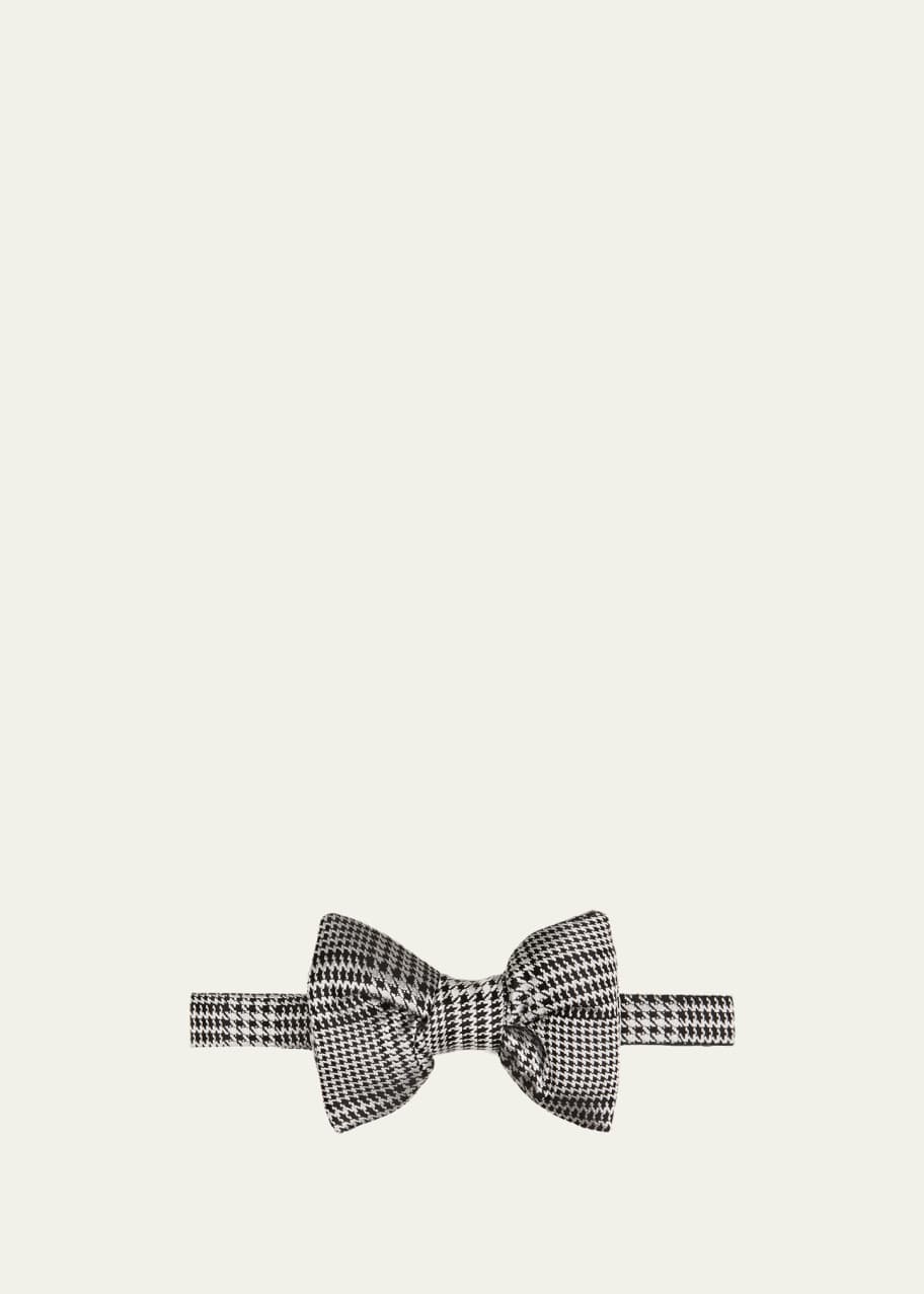 Image 1 of 1: Men's Houndstooth Silk Bow Tie