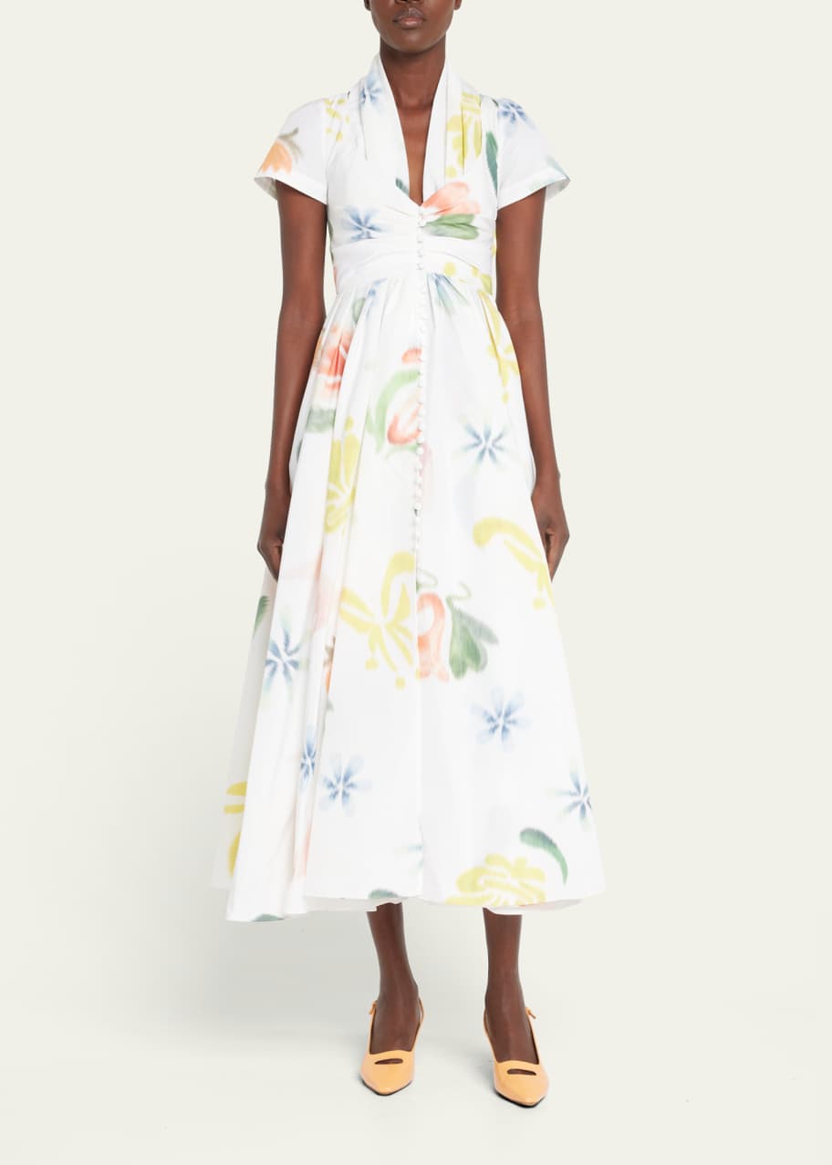 Rosie Assoulin All Tucked In Printed Halter Gown - Bergdorf Goodman