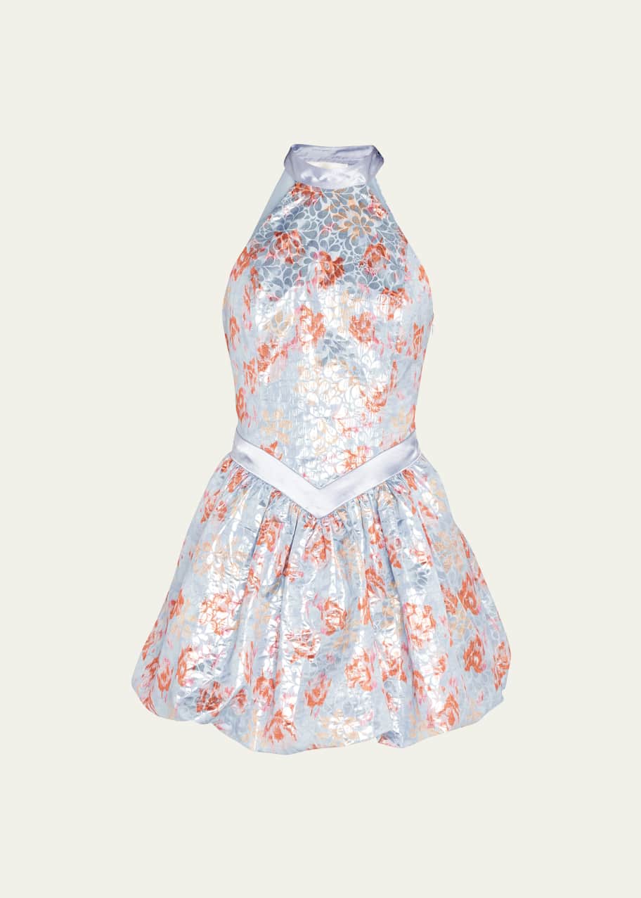 LoveShackFancy Ola Bubble-Hem Halter Mini Dress - Bergdorf Goodman