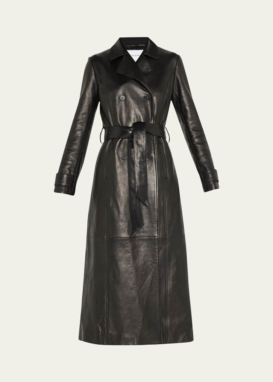 Leather Belted Trench Coat