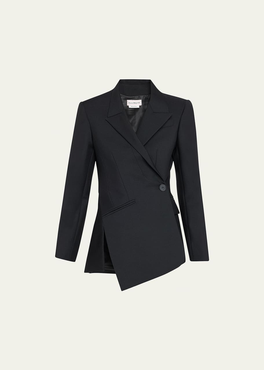 Alexander mcqueen asymmetric discount blazer