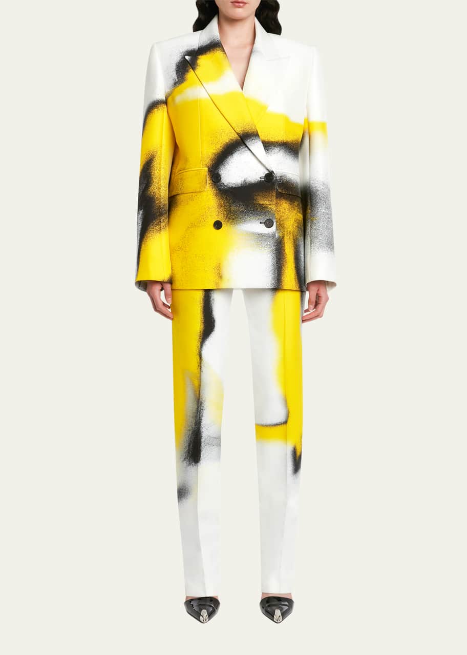 Alexander McQueen Spray Paint Straight Leg Cigarette Trousers