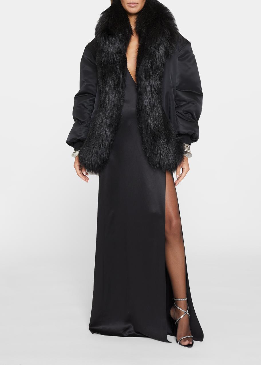 Saint Laurent Faux Fur Bomber Jacket - Bergdorf Goodman