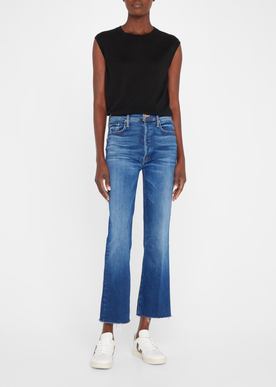 MOTHER The Tripper Ankle Fray Cropped Bootcut Jeans - Bergdorf Goodman