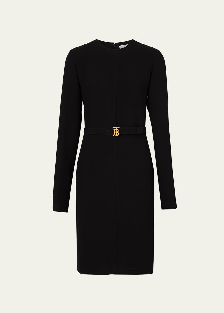 Burberry Macy Long-Sleeve Sheath Belted Dress - Bergdorf Goodman