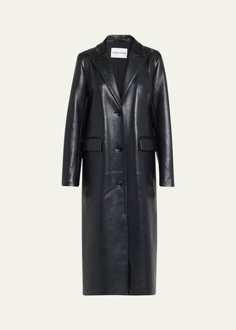 Stand Studio Zoie Long Faux Leather Coat - Bergdorf Goodman