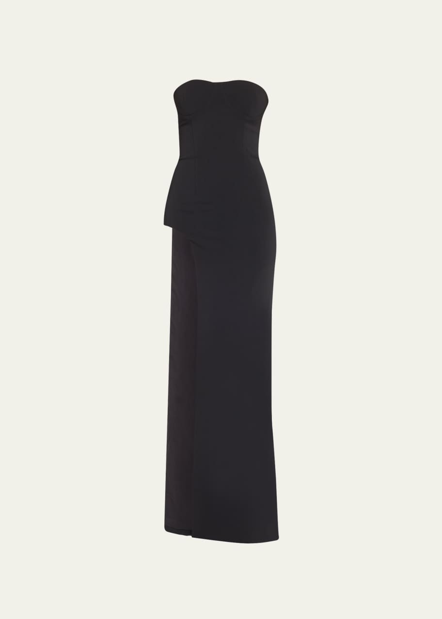 MONOT Tube Strapless Crepe Slit Gown - Bergdorf Goodman