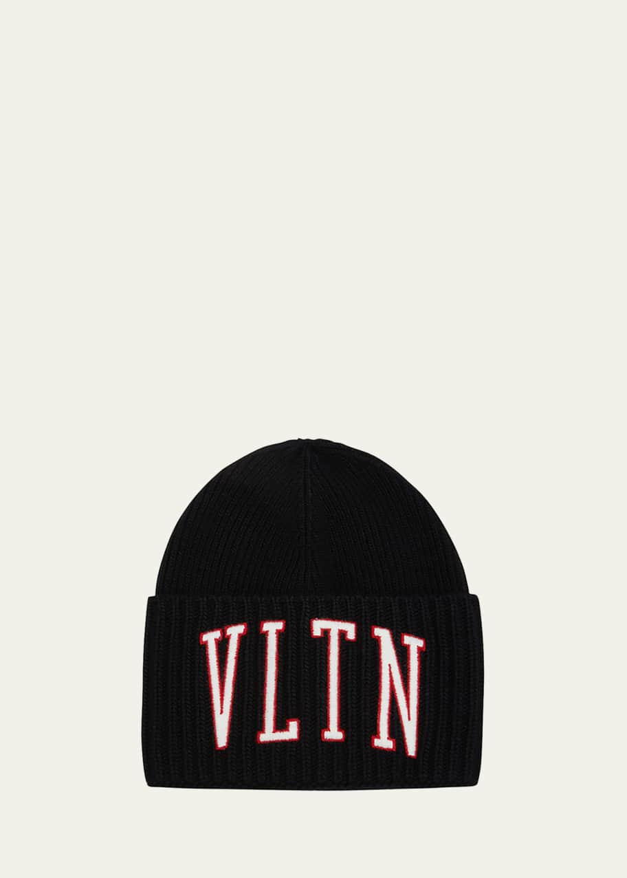 Valentino Garavani Men s VLTN Embroidered Beanie Hat Bergdorf