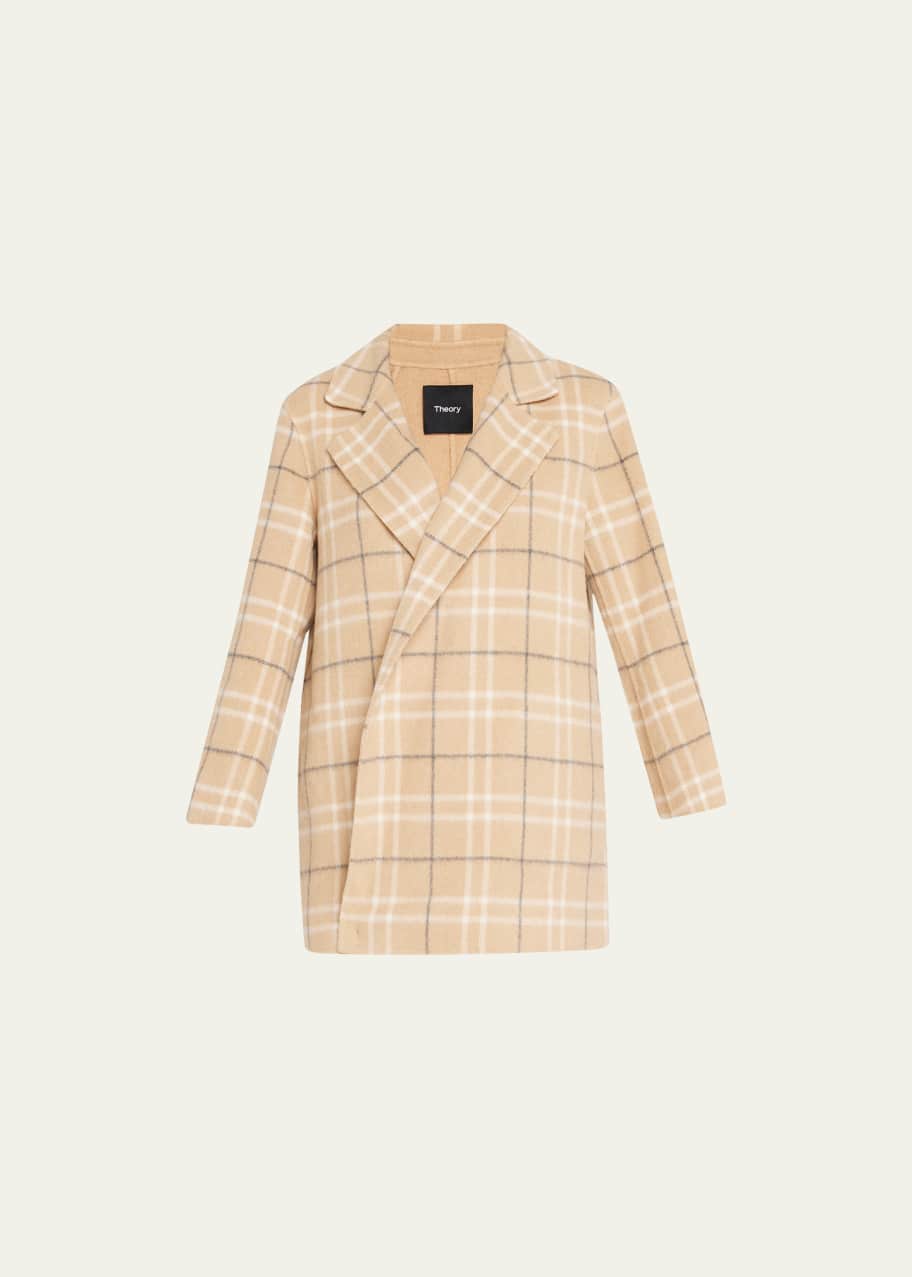 Theory plaid coat hot sale