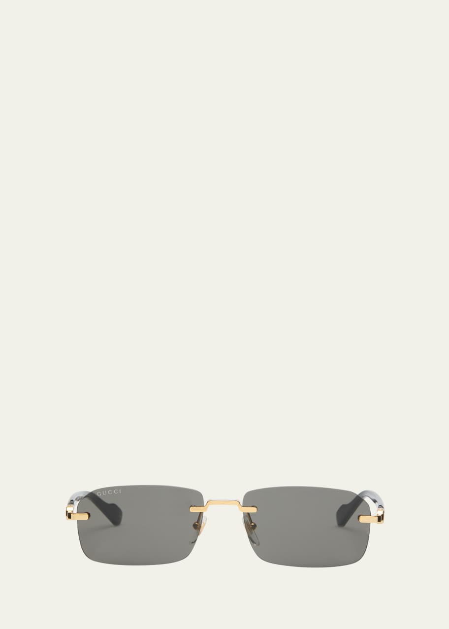 Gucci Men's Rimless Metal Rectangle Sunglasses - Bergdorf Goodman