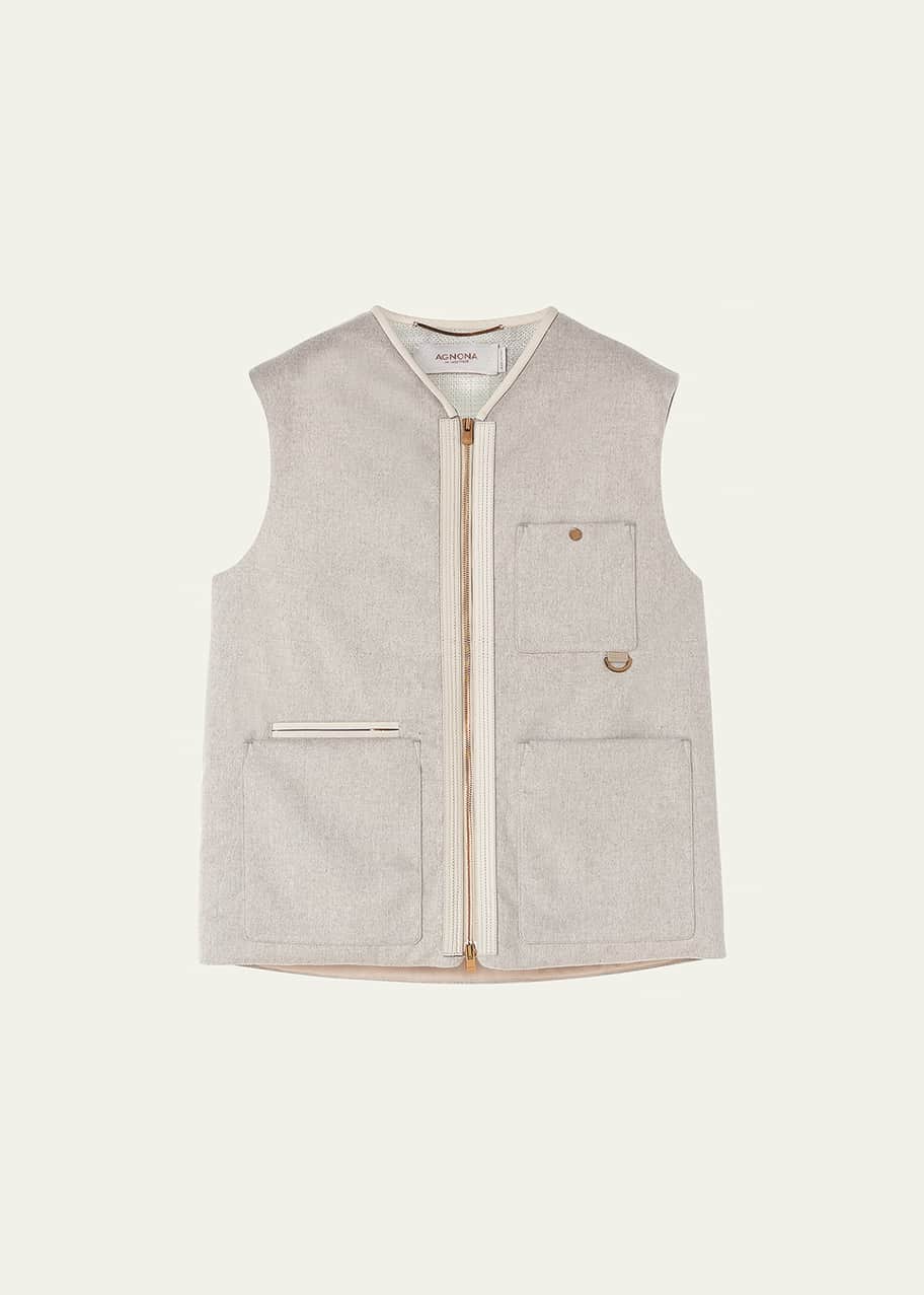Agnona Men's Full-Zip Cashmere Vest - Bergdorf Goodman