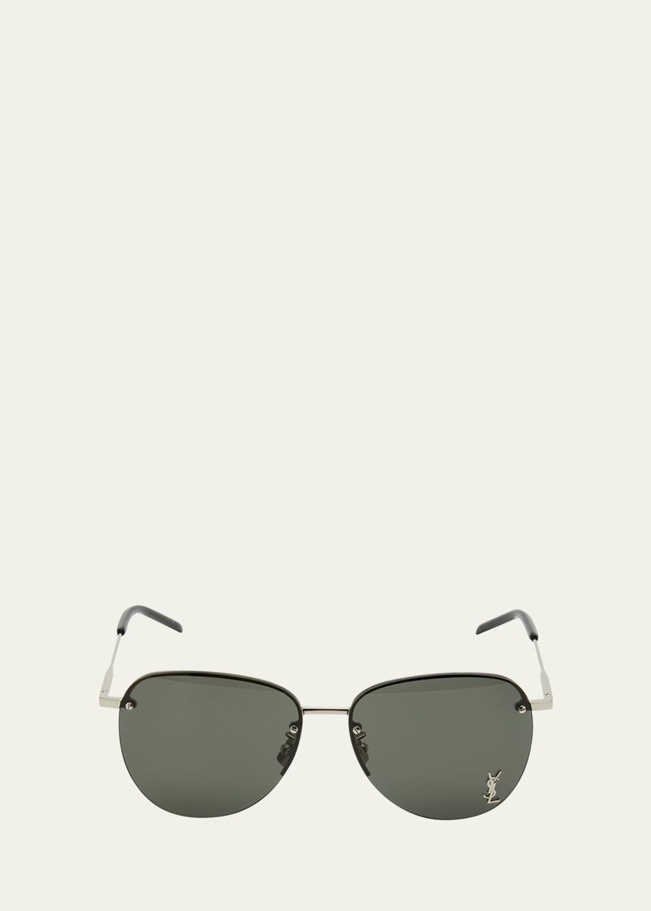 Saint Laurent Unisex Mask Mirrored Shield Metal Sunglasses  display picture 2