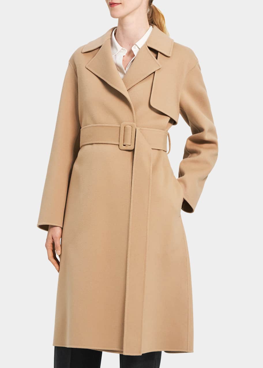 Theory Wool Cashmere Wrap Trench Coat   Bergdorf Goodman