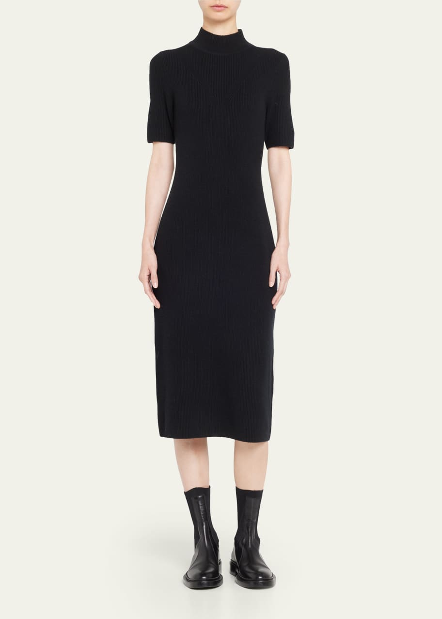 Theory Slim Felted Wool Cashmere Long Turtleneck Dress Bergdorf Goodman
