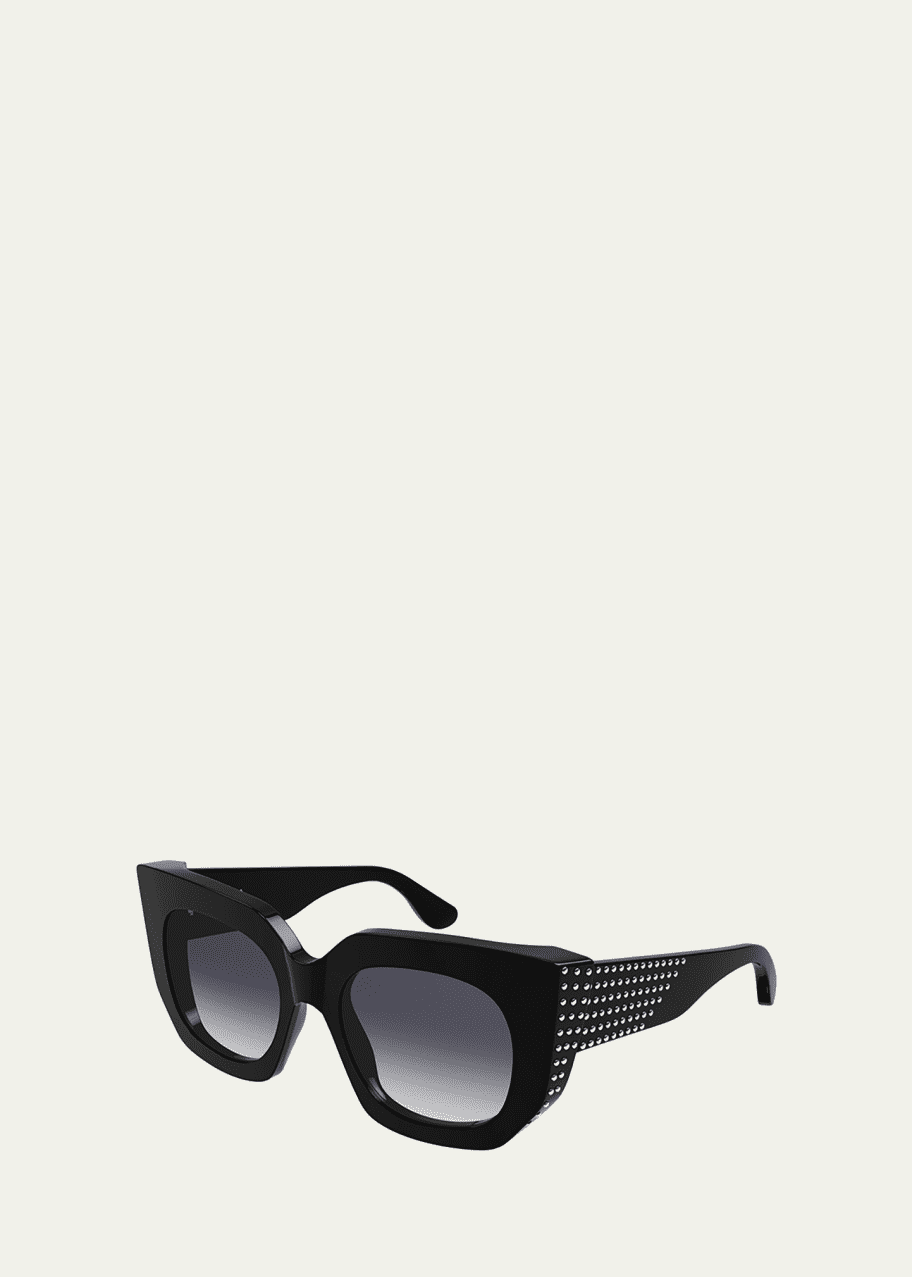 ALAIA Embellished Rectangle Acetate Sunglasses - Bergdorf Goodman