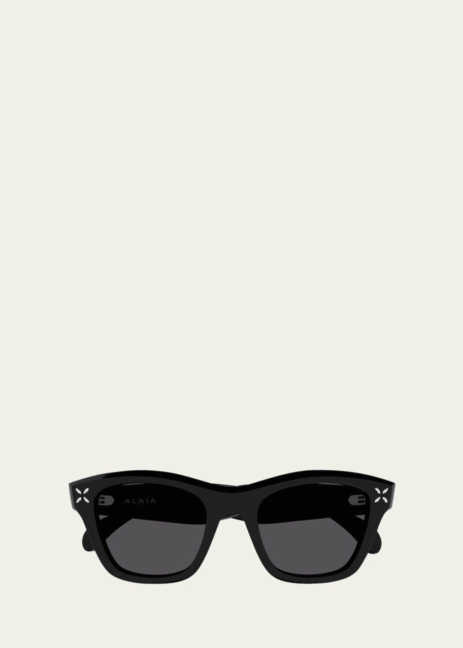 ALAIA Embellished Rectangle Acetate Sunglasses - Bergdorf
