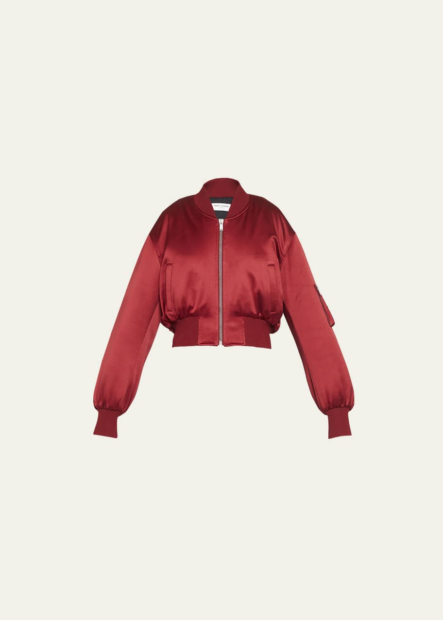 Saint Laurent Oversized Silk Bomber Jacket Bergdorf Goodman