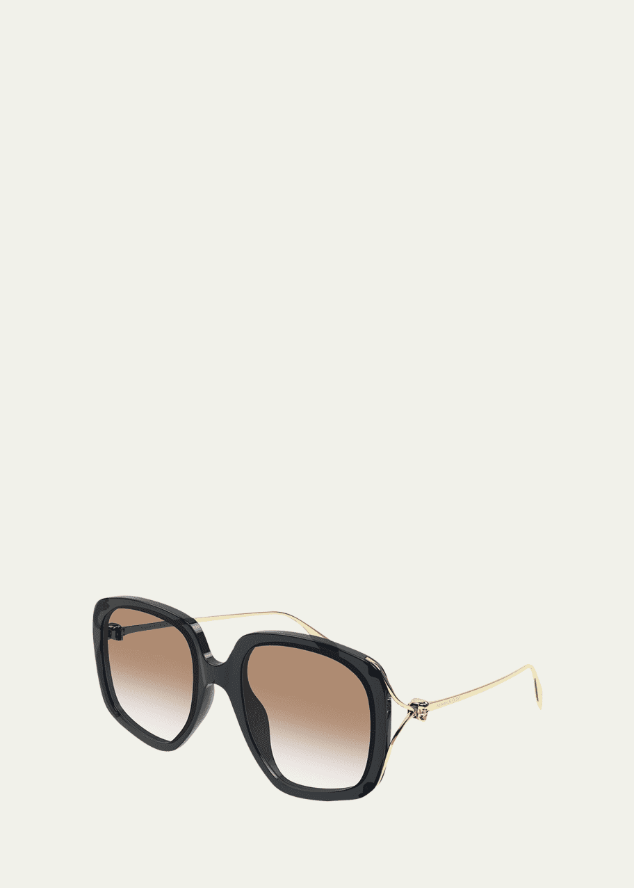 Image 1 of 1: Skull Acetate & Metal Sunglasses